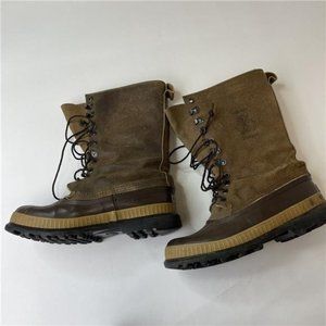 Sorel Maverick Kaufman Brown Tan Leather Boots Mens Size 10.5 Lace Up Snow